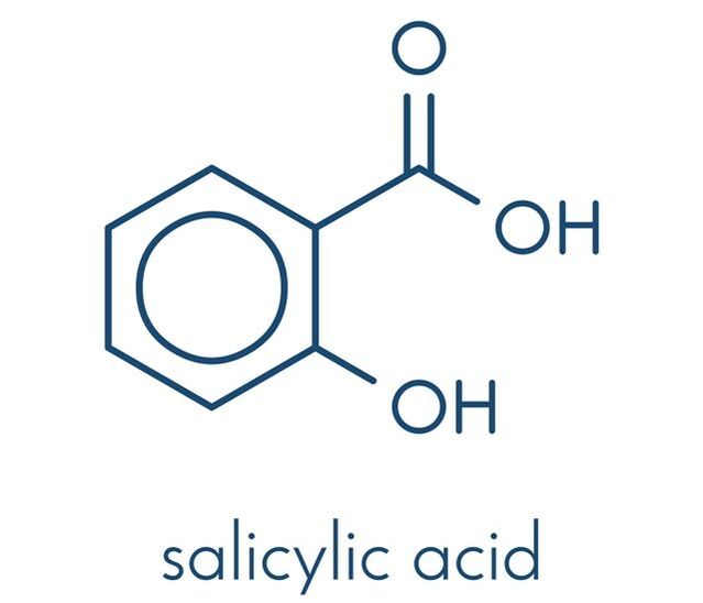 Strukturní vzorec kyseliny salicylové